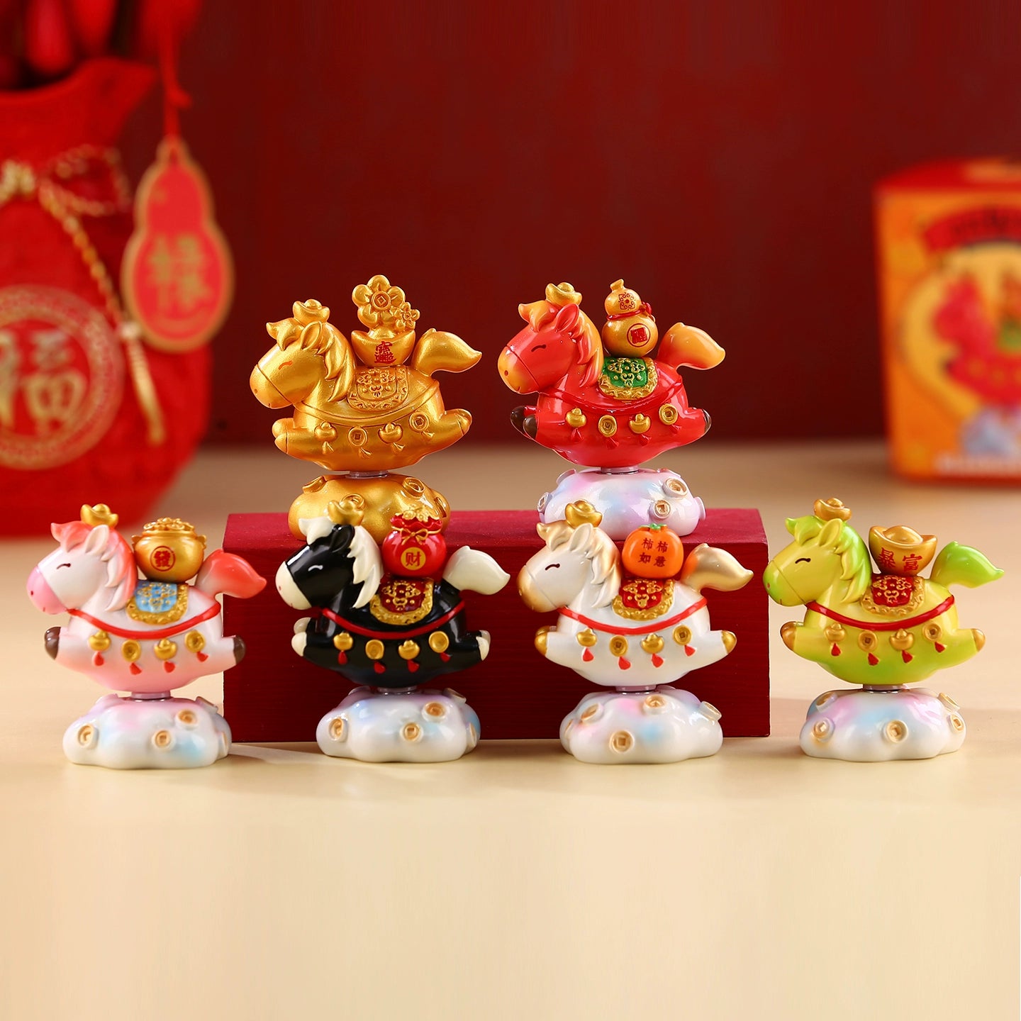 2026 Year of the Horse Decorative Lucky Pony Figurine – New Year Gift