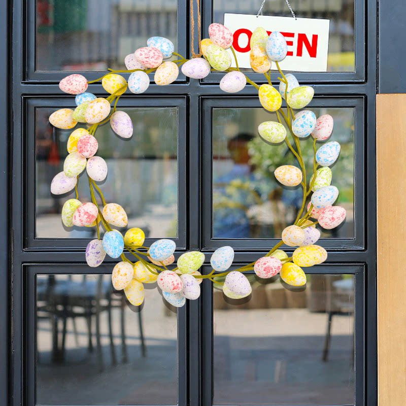 Easter Bunny Wreath Foam Egg Artificial Plant Ring Decoration