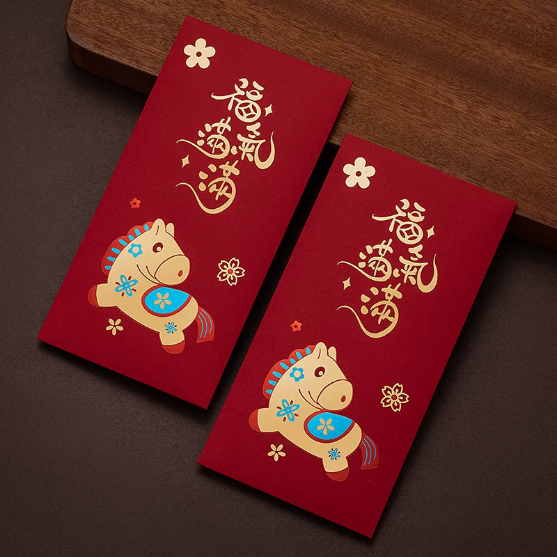 Creative Gold-Stamped Red Envelopes for Children during the Year of the Horse Chinese New Year