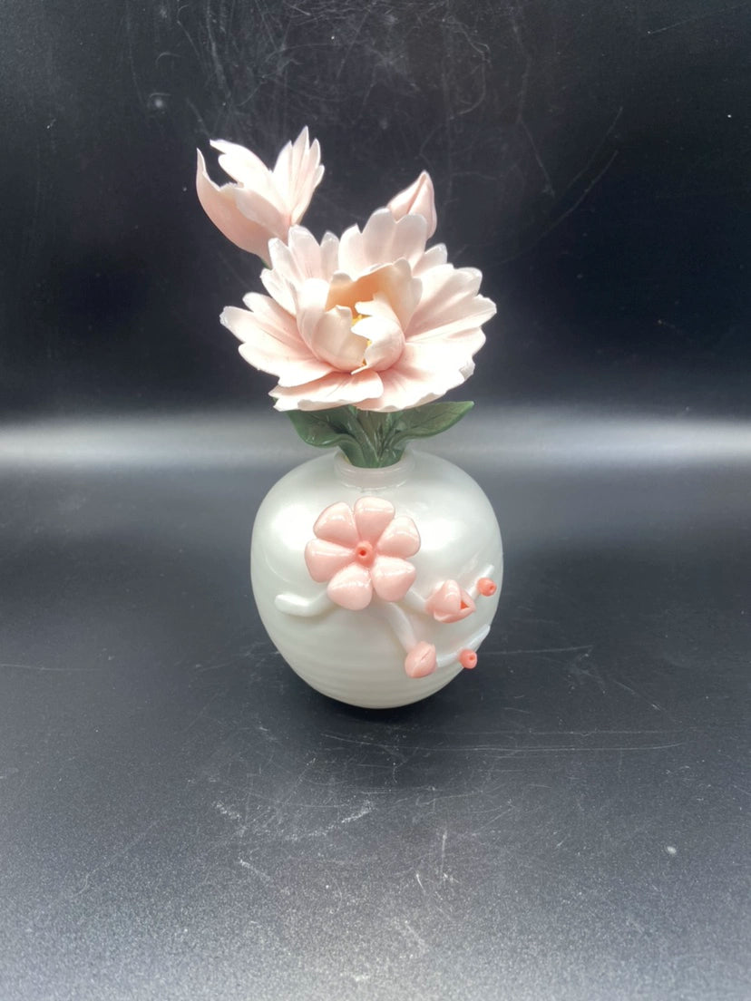 Hand Kneaded Ceramic Flower Branch Vase Flower Insert Set