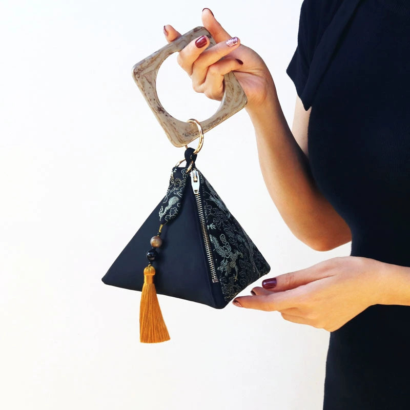 Dragon Totem Triangular Forged Silk Bag