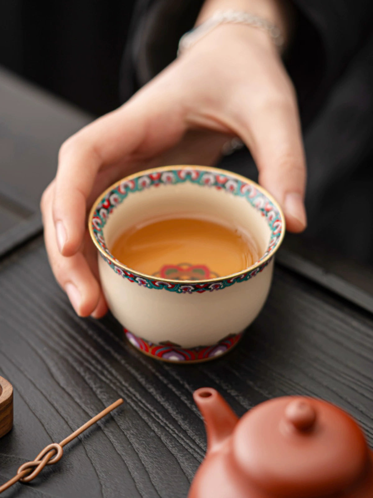 Dunhuang Murals Teacup with Gilded Accents