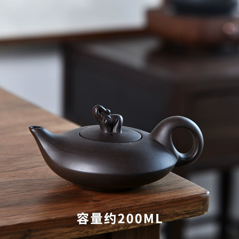Ru Kiln Teapot Home Retro Ceramic Teapot