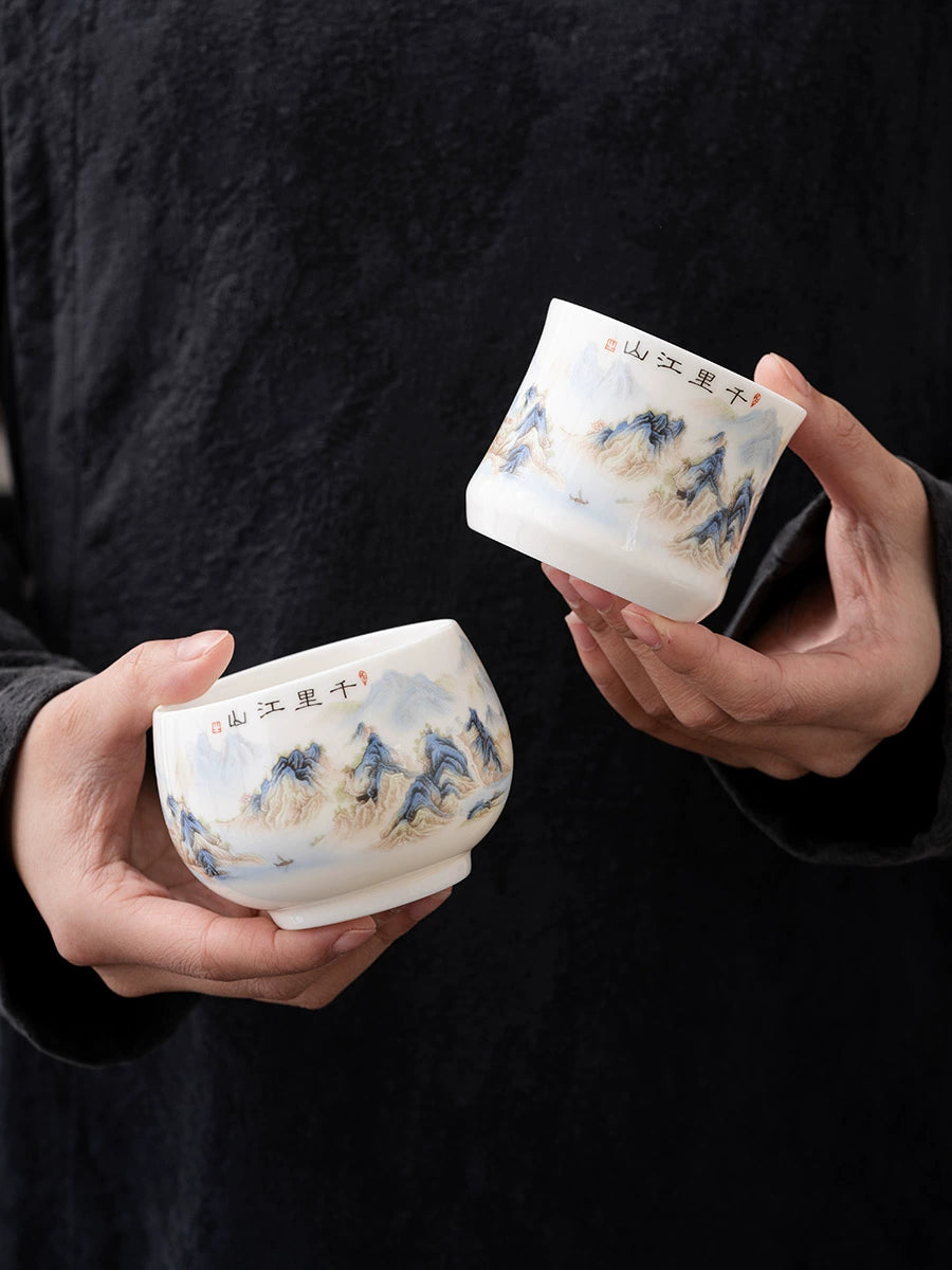 'Thousands of Miles' Pattern Ceramic Teacup