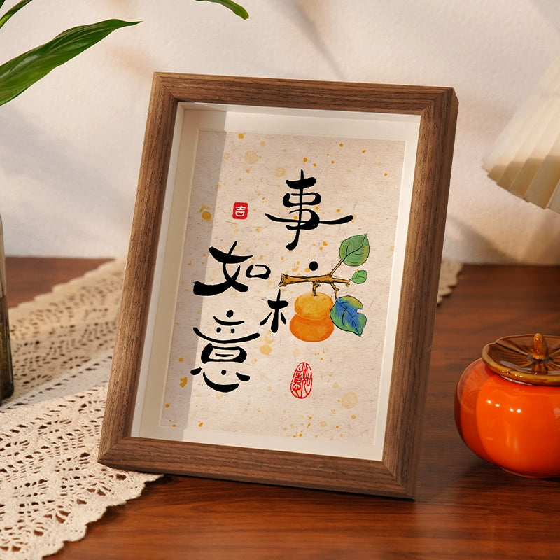 Chinese Blessing Phrases Photo Frame Home Decor