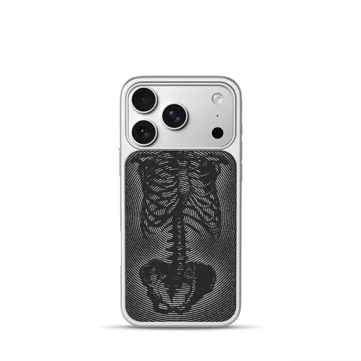 Instagram-worthy retro skull-themed black-bordered magnetic shockproof phone case.