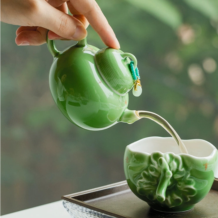 Emerald Ceramic Teapot Single Teapot