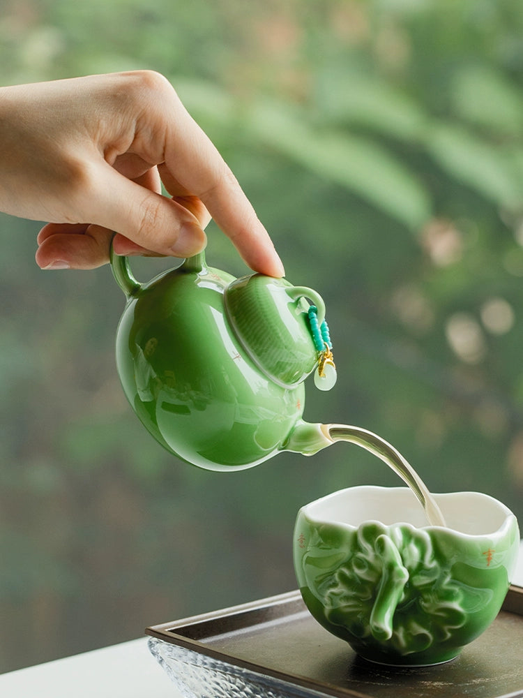 Emerald Ceramic Teapot Single Teapot