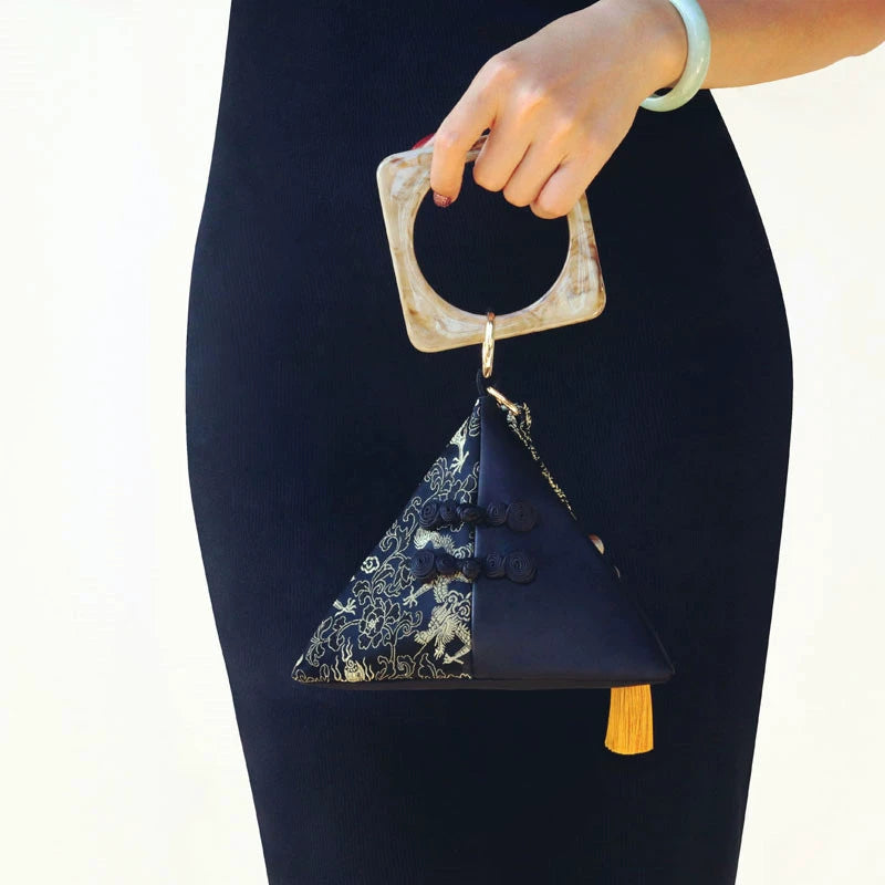 Dragon Totem Triangular Forged Silk Bag