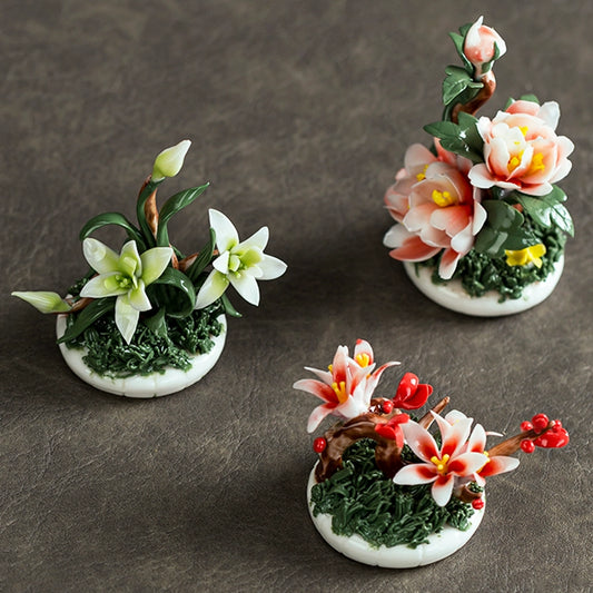 Chinese Home Creative Plum Blossom Peony Tabletop Decoration