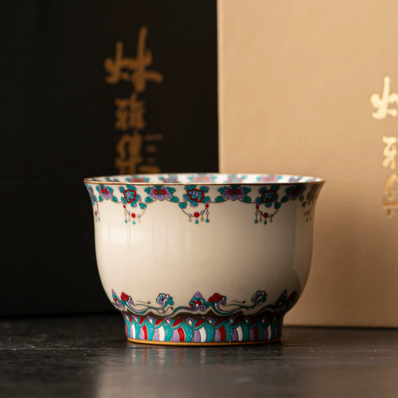 Dunhuang Murals Teacup with Gilded Accents