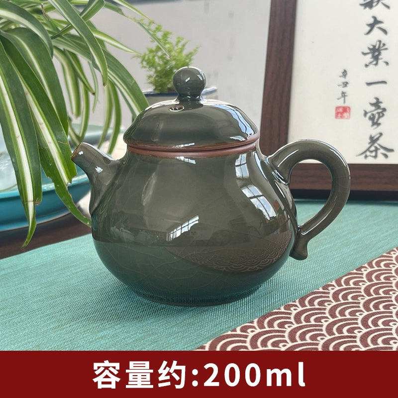 Ru Kiln Teapot Home Retro Ceramic Teapot
