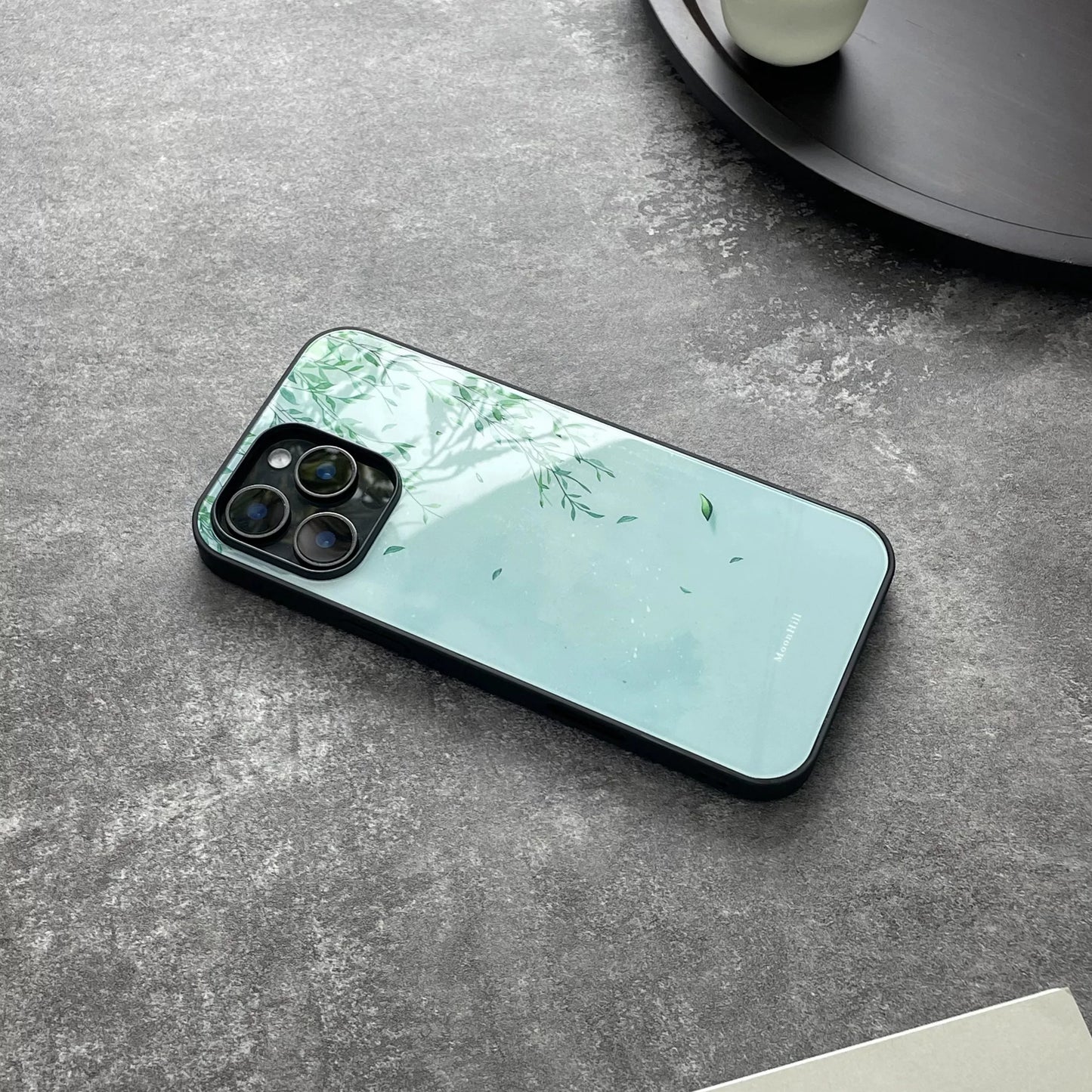Willow Tree Artistic Non-slip Full-coverage Glass Premium Phone Case