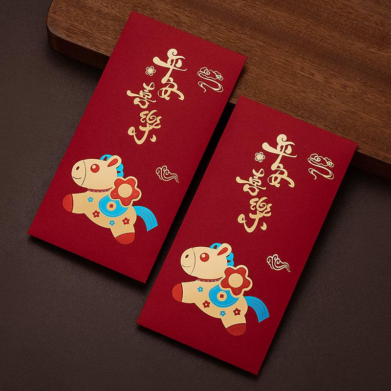 Creative Gold-Stamped Red Envelopes for Children during the Year of the Horse Chinese New Year