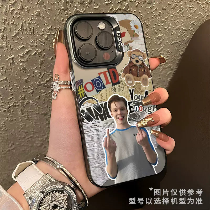 Shameless, unscrupulous Carl, with a high-end phone case.