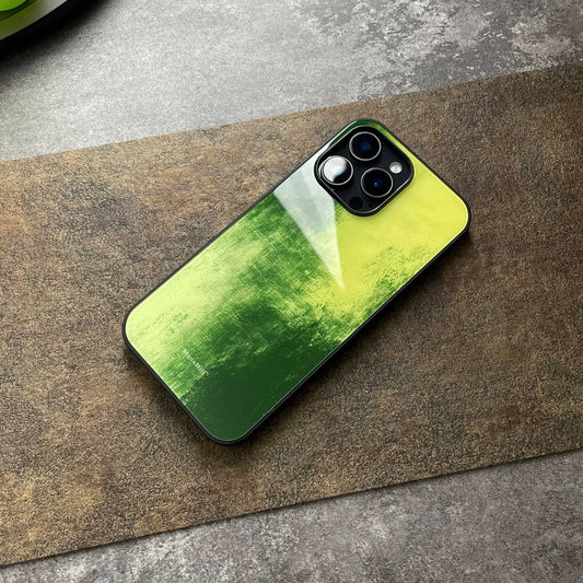 Green non-slip full-coverage glass original design premium phone case