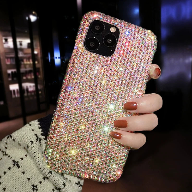 Fully rhinestone super sparkly full-coverage drop-proof phone case