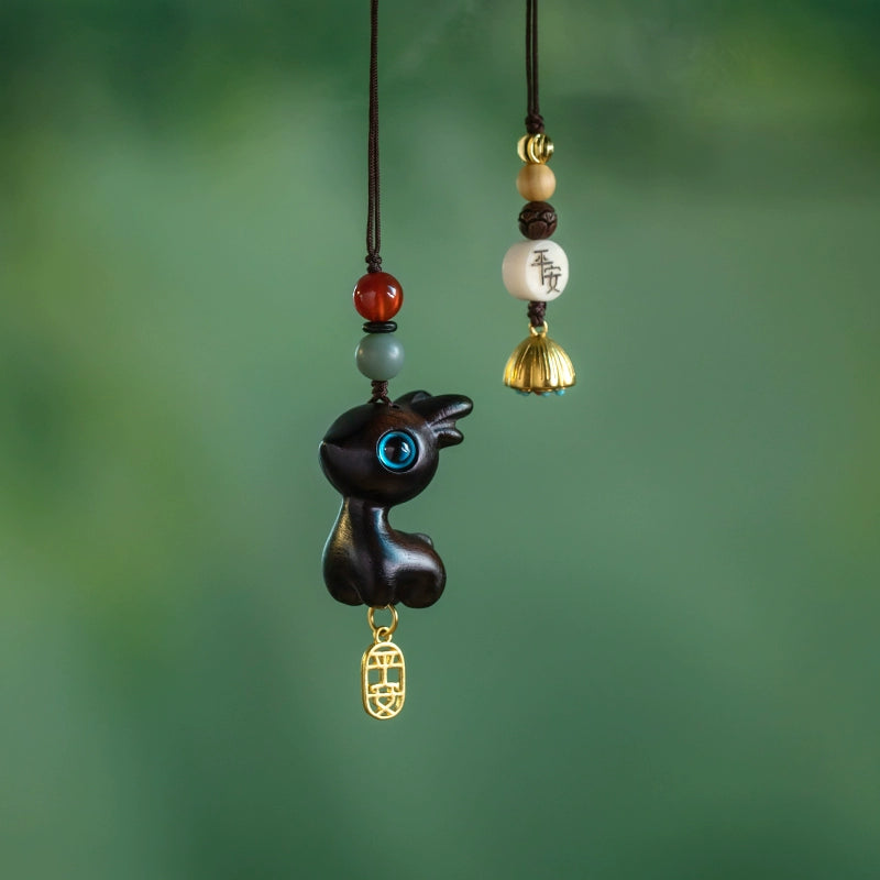 Cute Deer Sandalwood Car Pendant