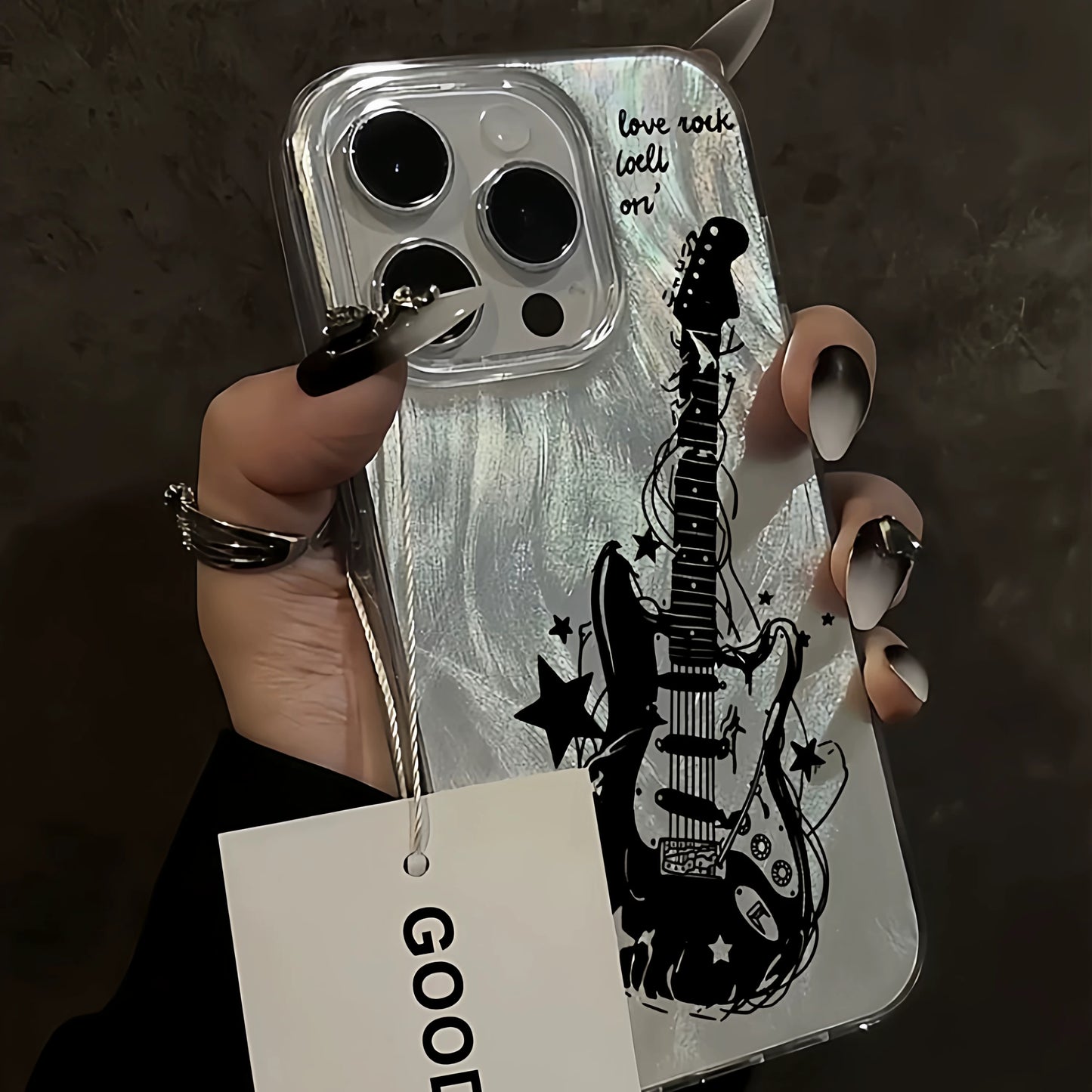 Retro Instagram niche trendy cool guitar feather phone case