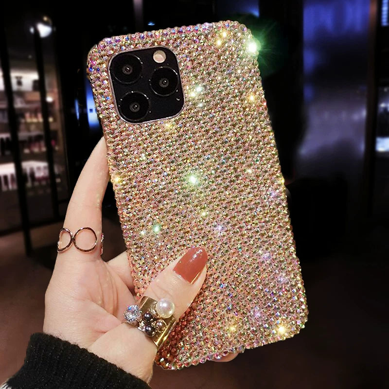 Fully rhinestone super sparkly full-coverage drop-proof phone case