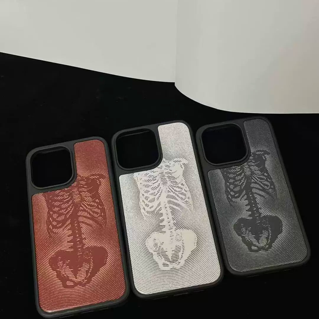 Instagram-worthy retro skull-themed black-bordered magnetic shockproof phone case.