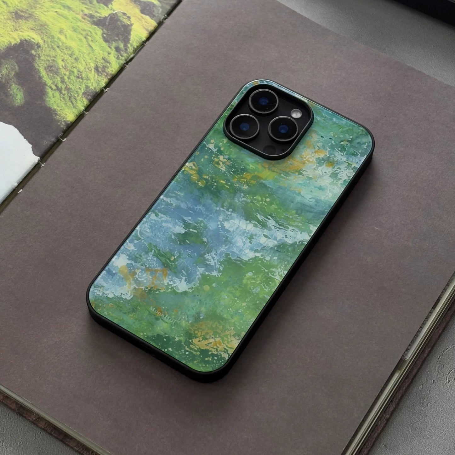 Summer-themed oil painting style, anti-slip, full-coverage glass, original design, premium new phone case.