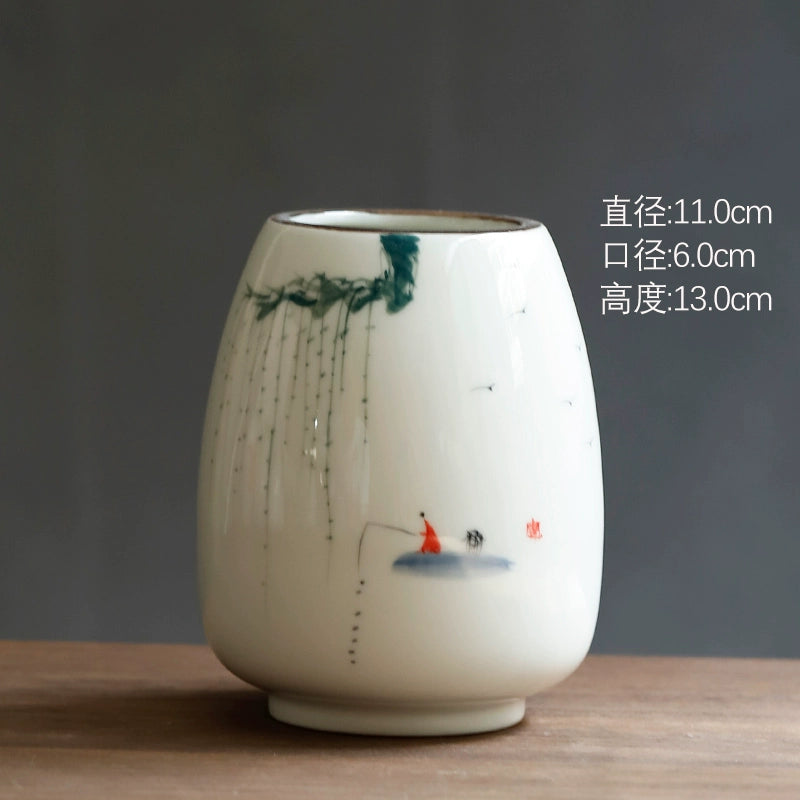 Chinese Hand Painted Ceramic Flower Vase