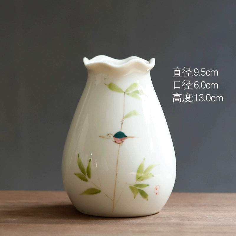Chinese Hand Painted Ceramic Flower Vase