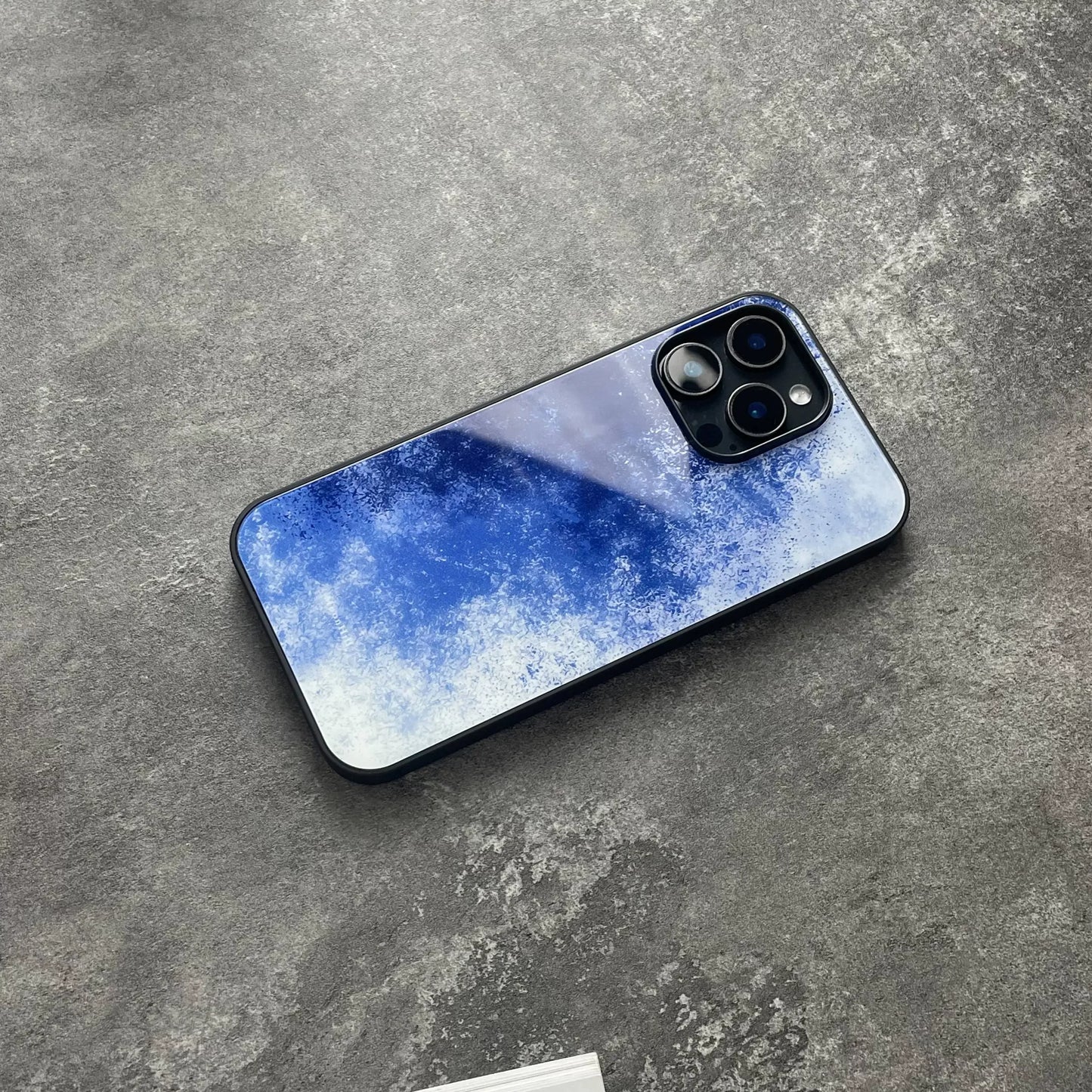 Blue frosted anti-slip full-coverage glass original premium phone case