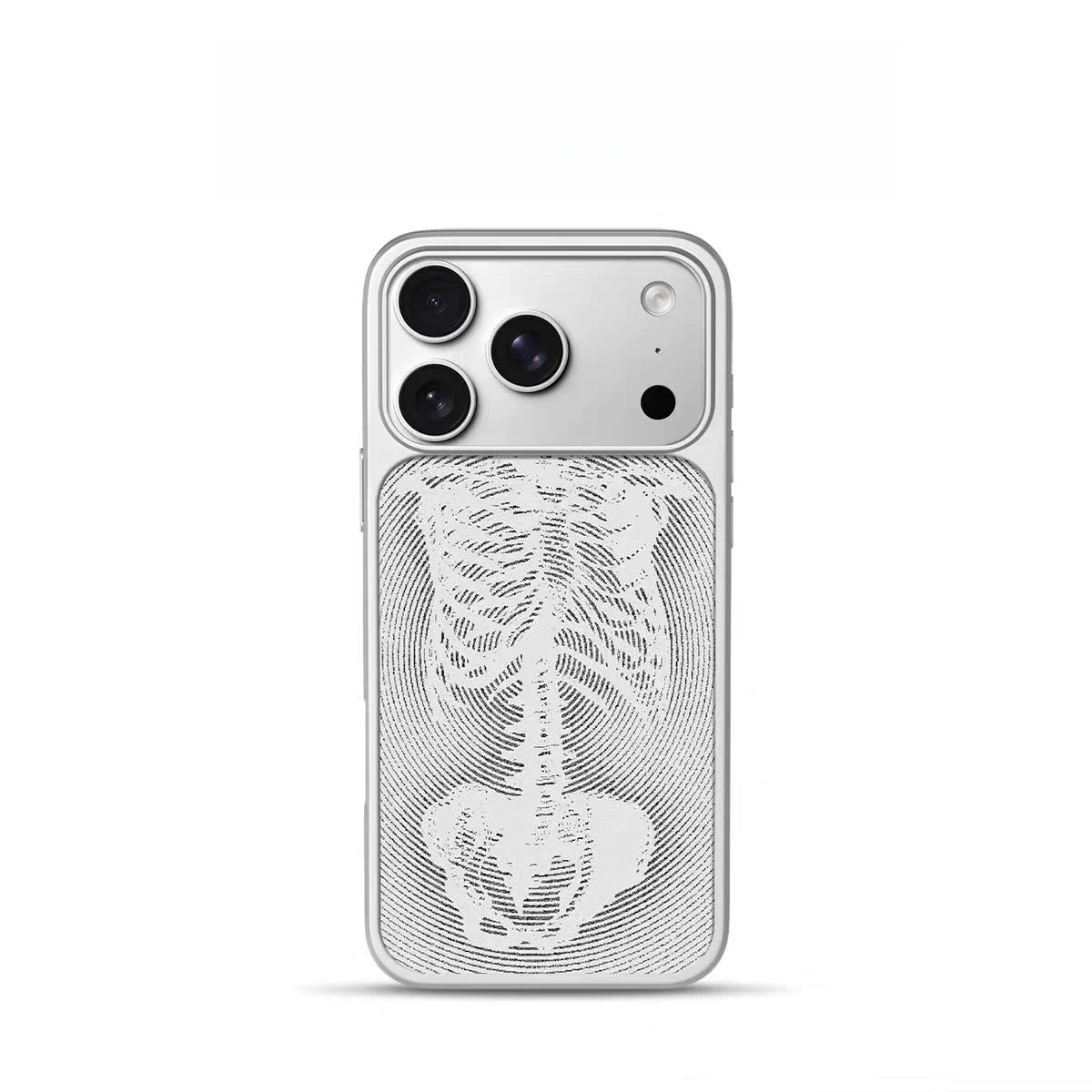 Instagram-worthy retro skull-themed black-bordered magnetic shockproof phone case.
