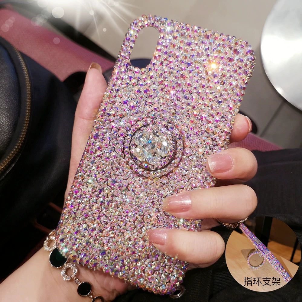 Fully rhinestone super sparkly full-coverage drop-proof phone case
