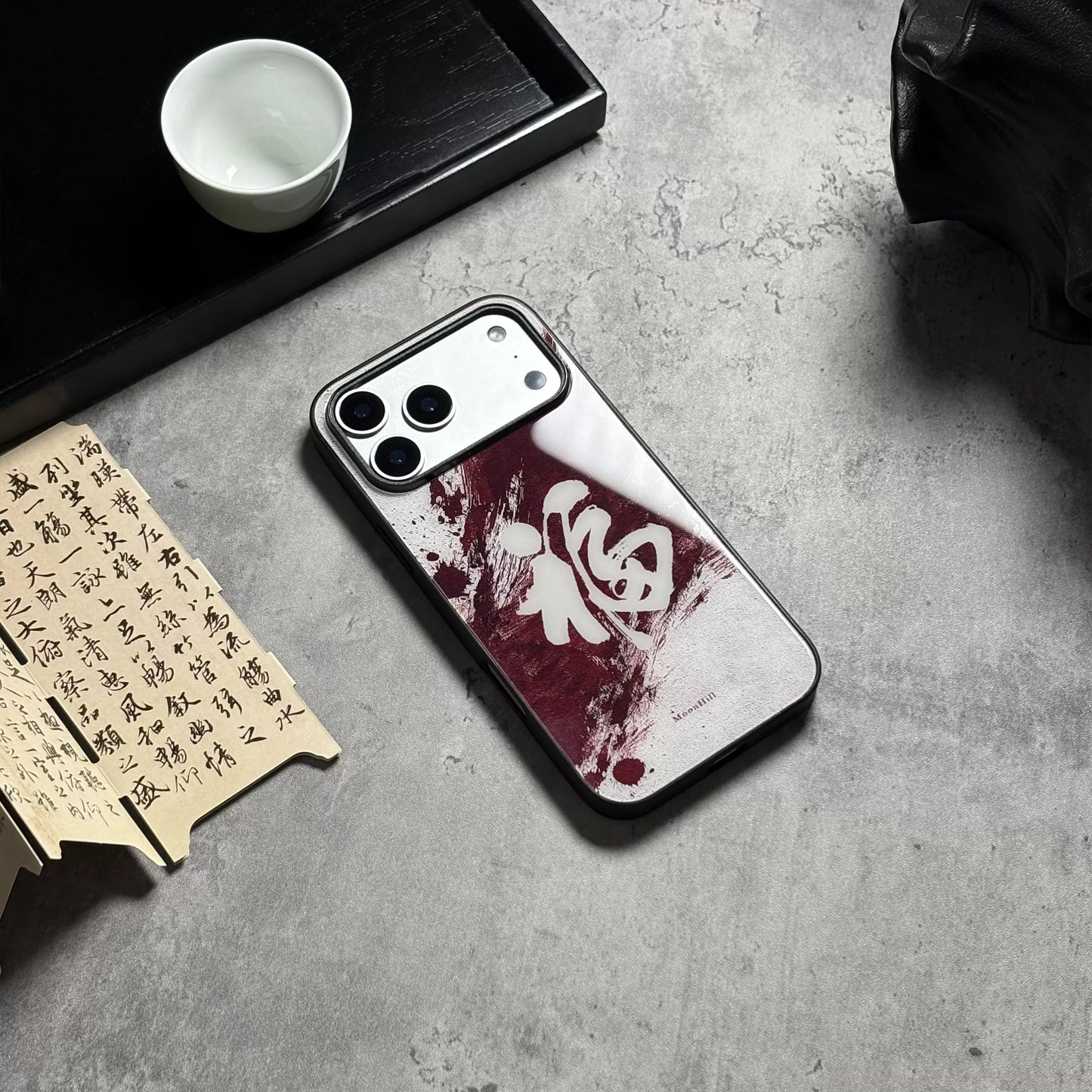 Chinese-themed blessing design premium glass phone case
