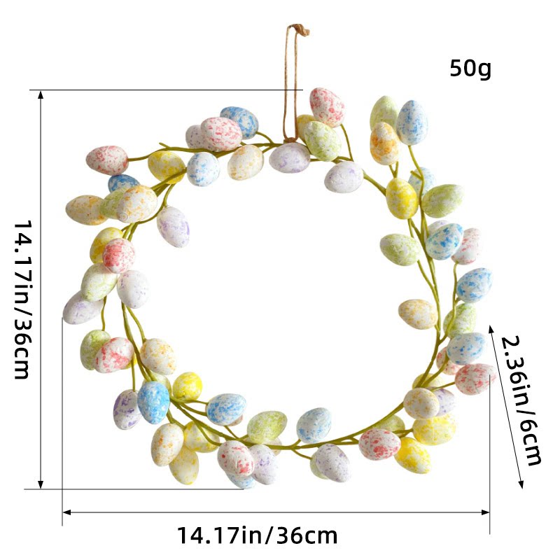 Easter Bunny Wreath Foam Egg Artificial Plant Ring Decoration