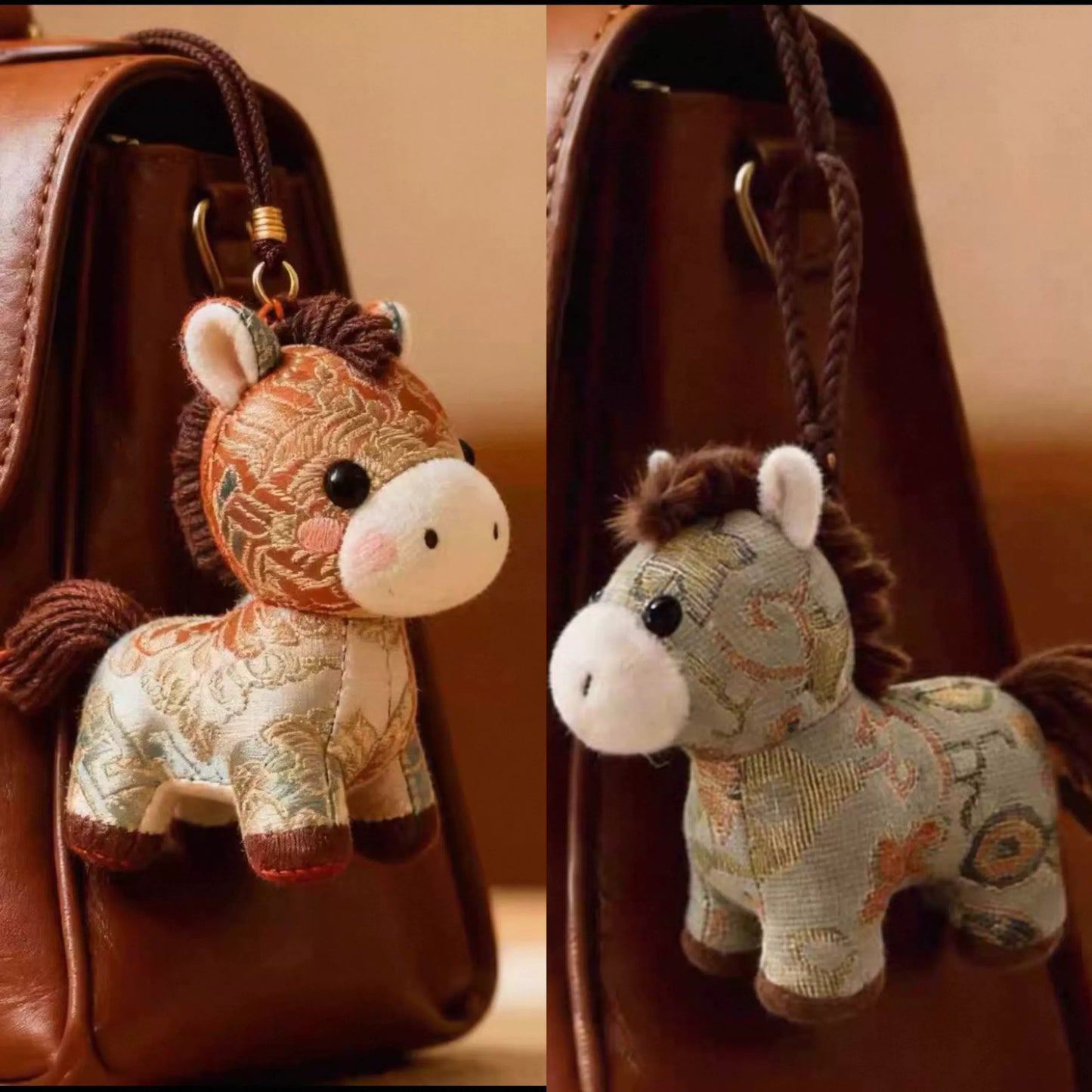 Horse pendant, Year of the Horse mascot, "Success Upon Arrival" doll backpack charm.