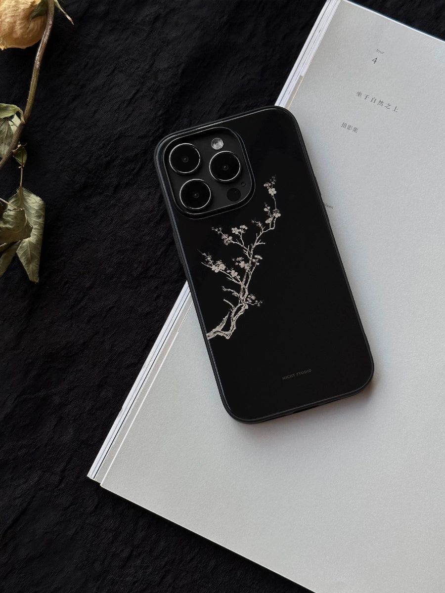 Night Studio Vintage Plum Black Phone Case