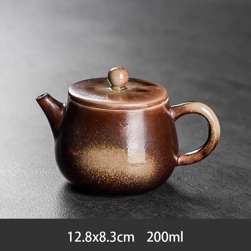 Ru Kiln Teapot Home Retro Ceramic Teapot