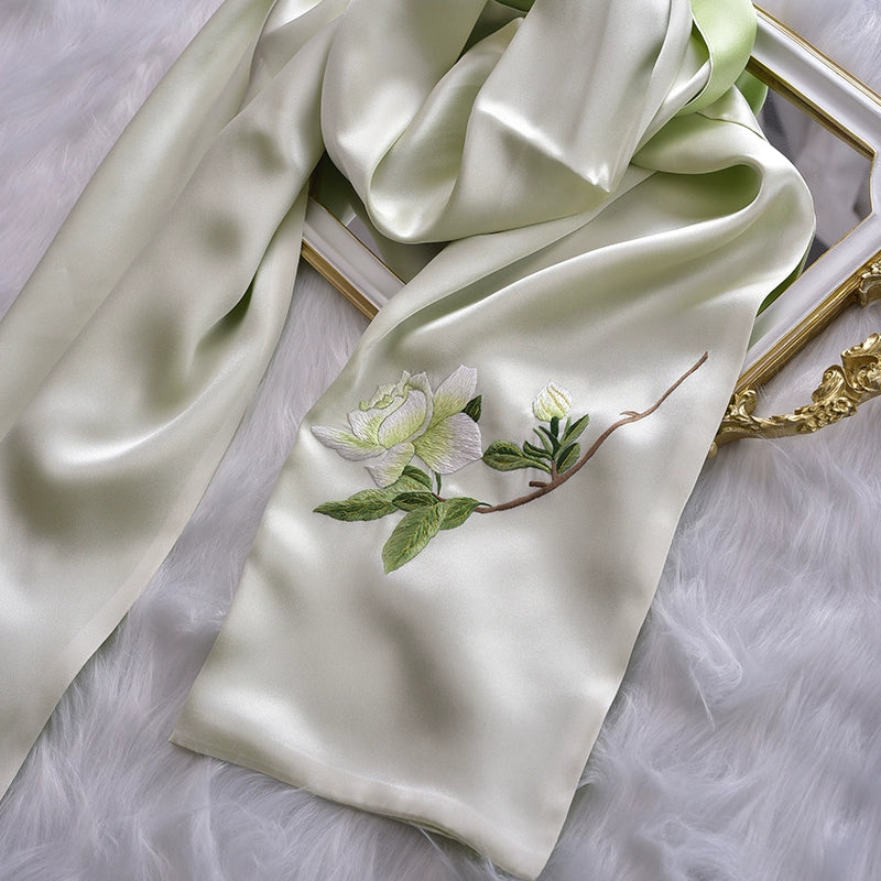 Shu Embroidery Handmade Embroidery Silk Scarf