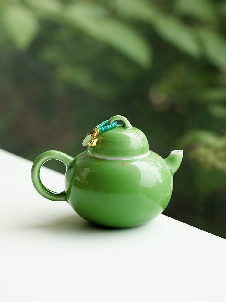 Emerald Ceramic Teapot Single Teapot