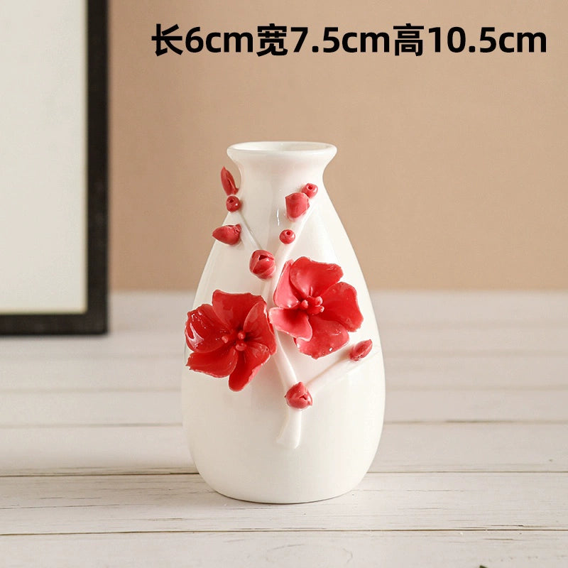 Hand Kneaded Ceramic Flower Branch Vase Flower Insert Set