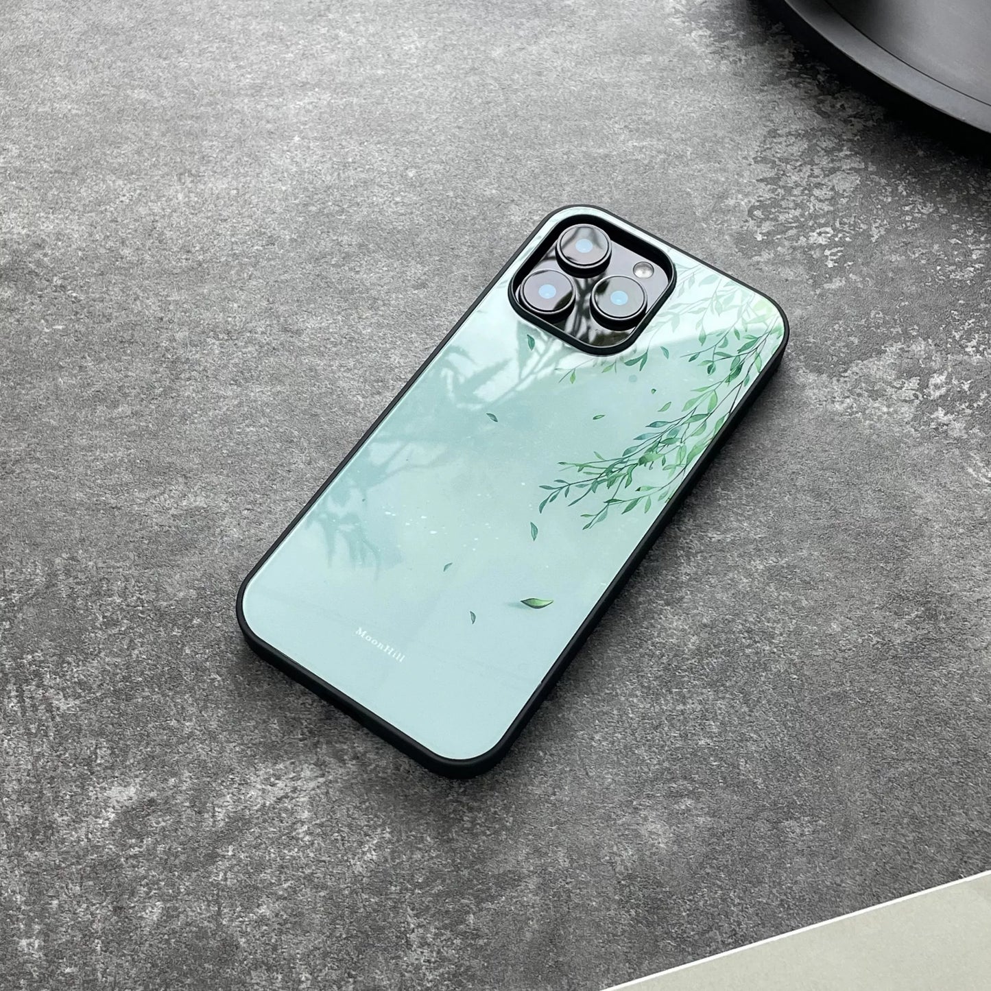 Willow Tree Artistic Non-slip Full-coverage Glass Premium Phone Case