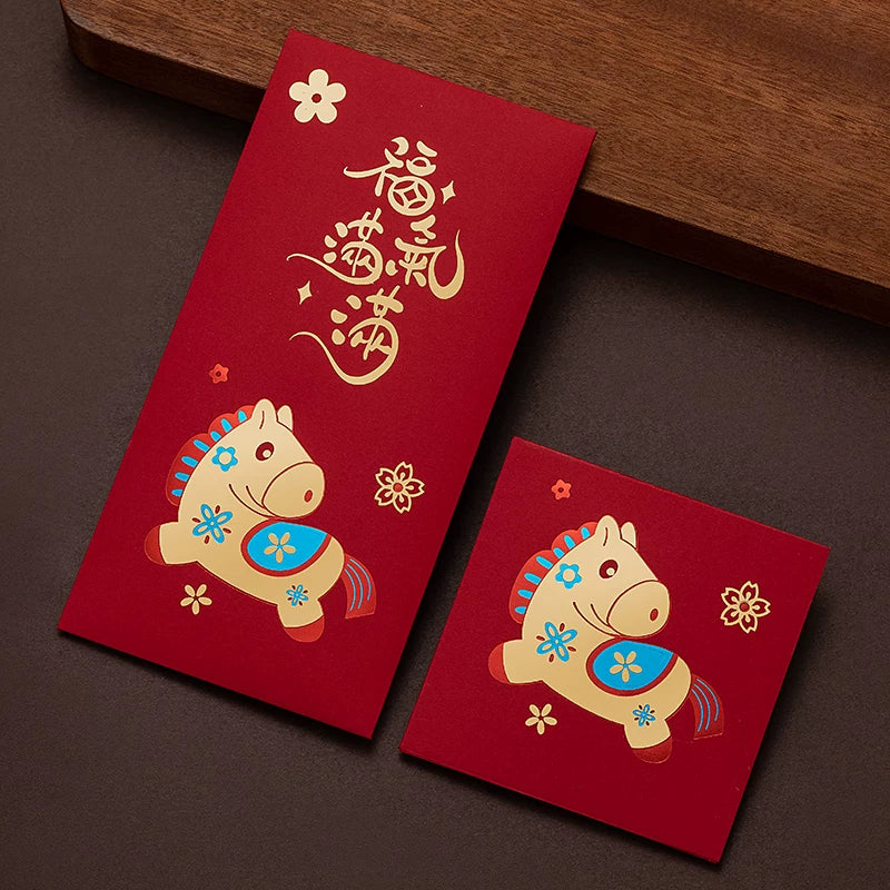 Creative Gold-Stamped Red Envelopes for Children during the Year of the Horse Chinese New Year