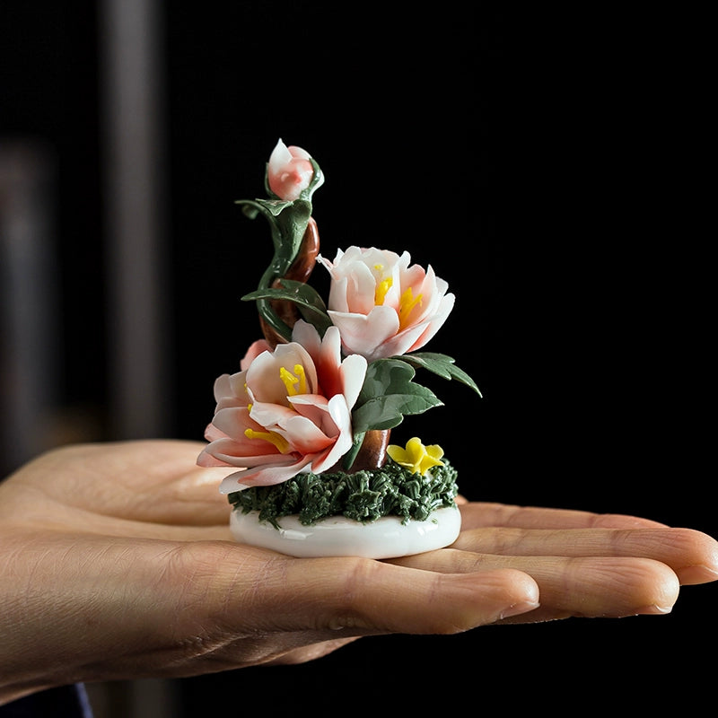 Chinese Home Creative Plum Blossom Peony Tabletop Decoration