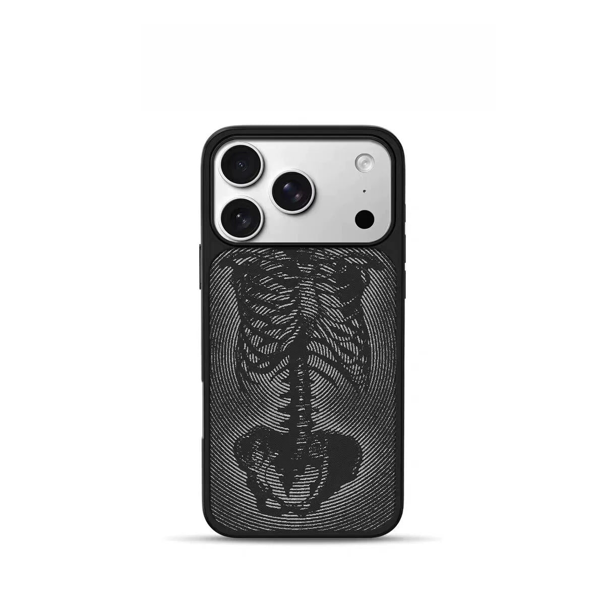 Instagram-worthy retro skull-themed black-bordered magnetic shockproof phone case.