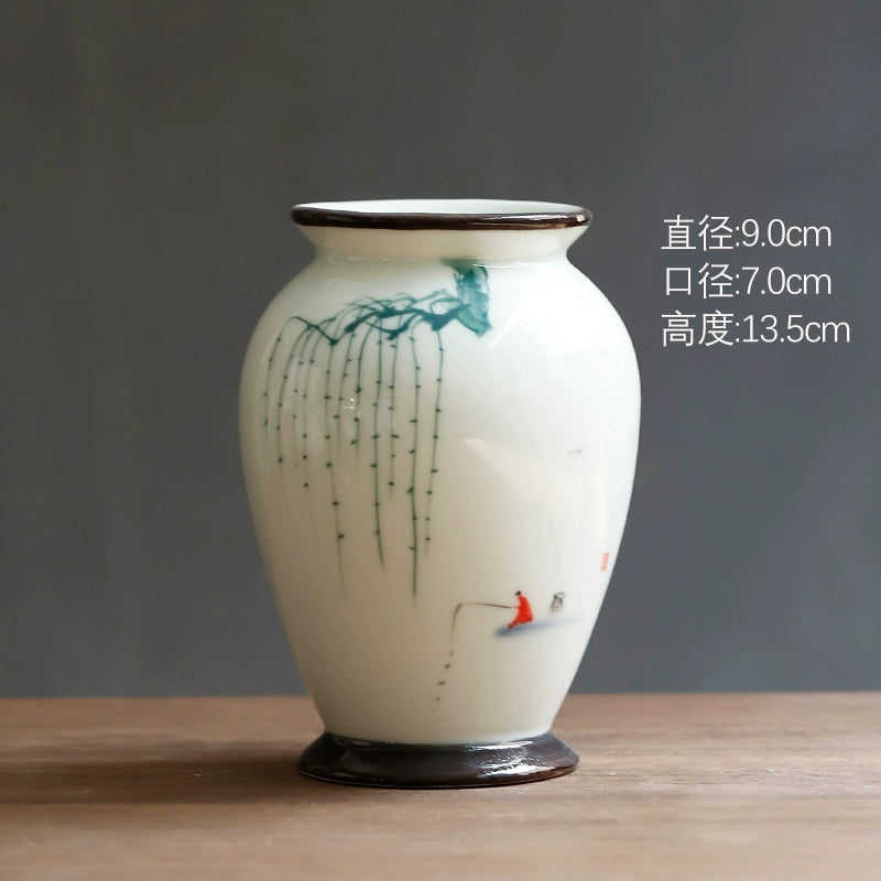 Chinese Hand Painted Ceramic Flower Vase