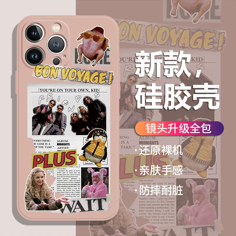 Retro Friends TV show quotes silicone phone case