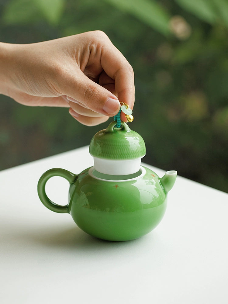 Emerald Ceramic Teapot Single Teapot