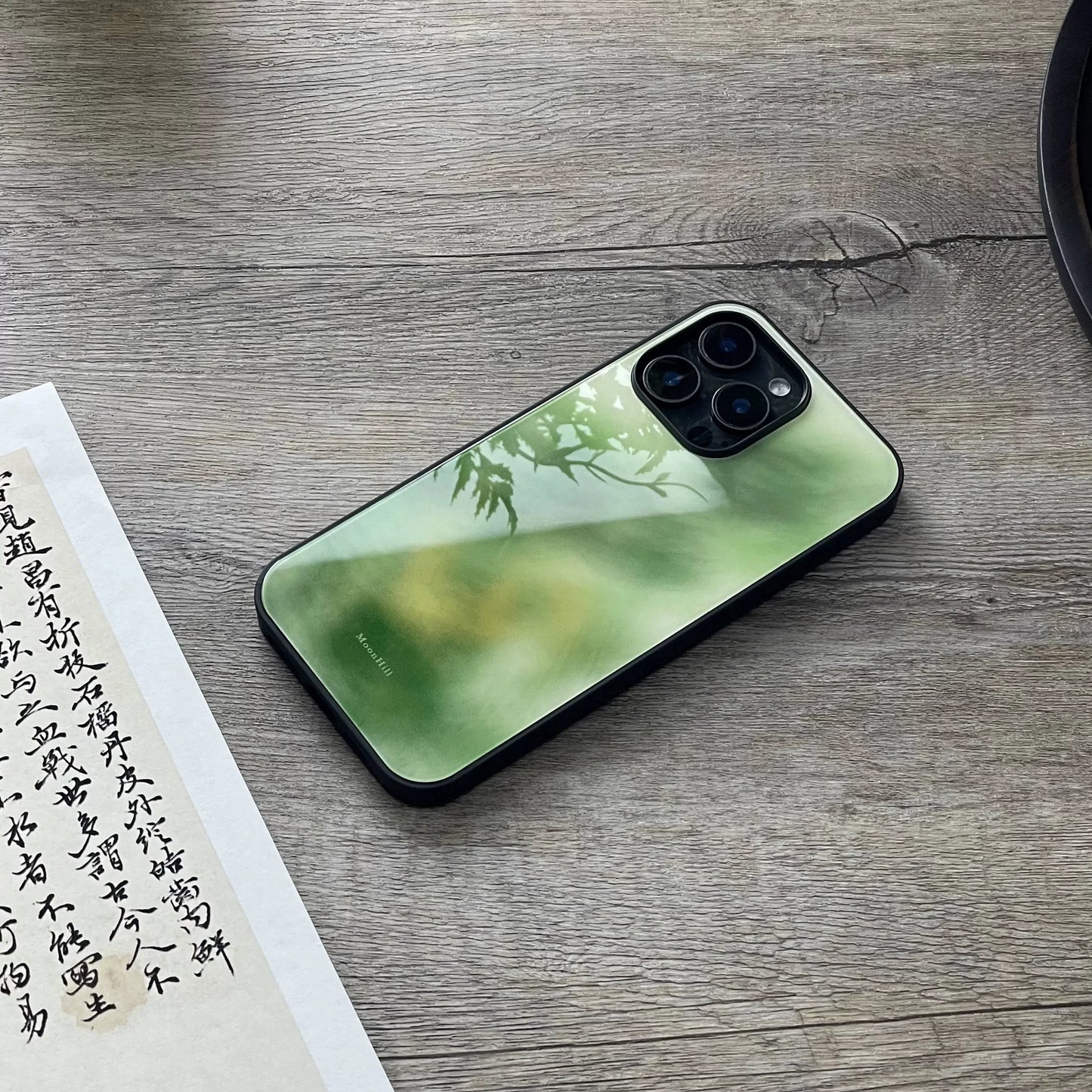 Yellow-green grass pattern, non-slip, full-coverage glass original premium phone case