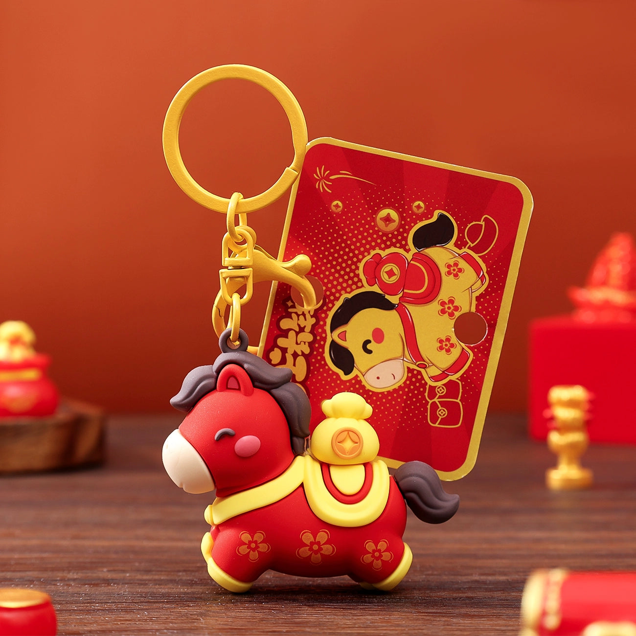 2026 Year of the Horse Mascot Hanging Ornament – “Immediate Wealth” Keychain