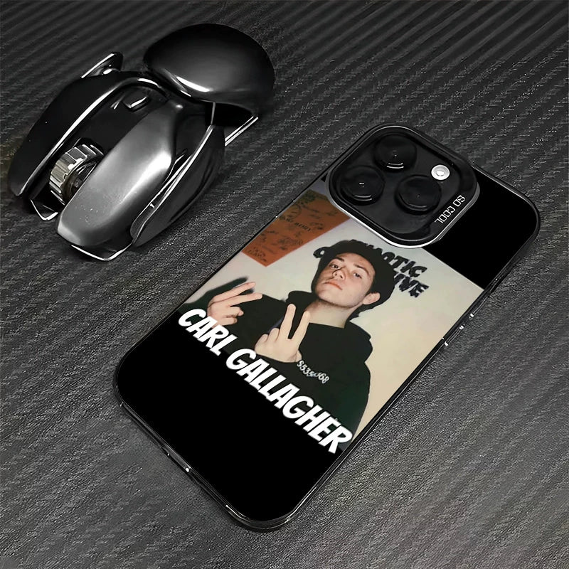 Shameless, unscrupulous Carl, with a high-end phone case.