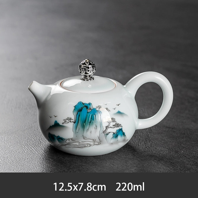 Ru Kiln Teapot Home Retro Ceramic Teapot